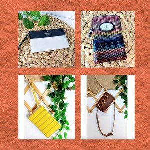 LOT OF FOUR HANDBAGS - CLUTCHES  - WALLET - WRISTLET